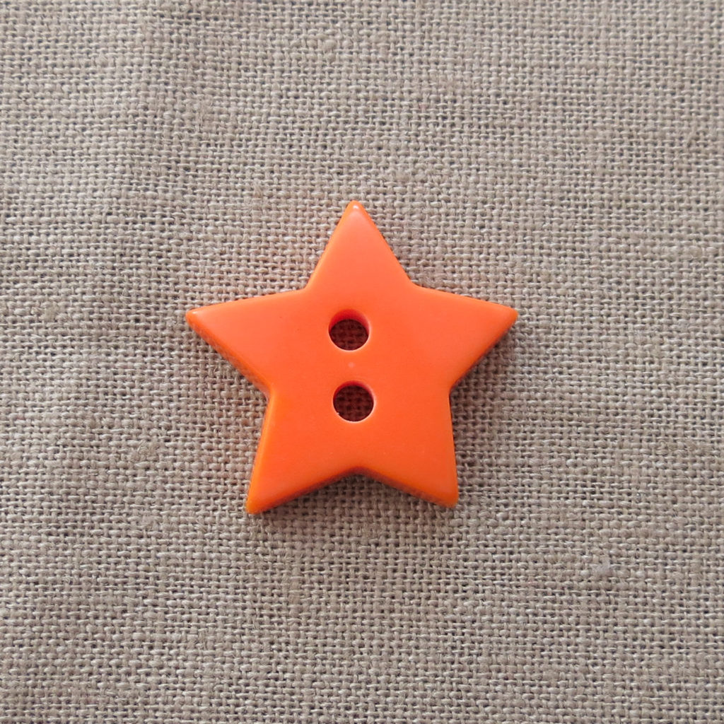 Halv blank knapp - Stjerne - Oransje