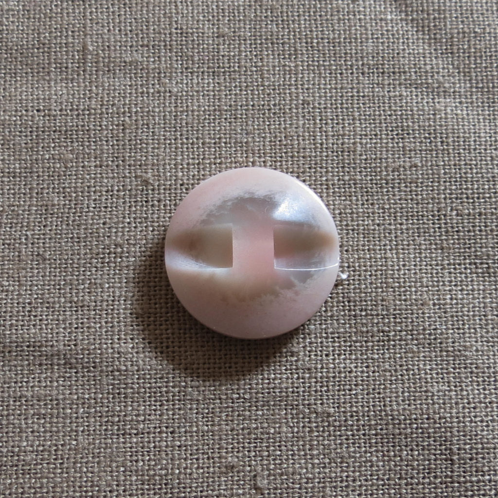 Rund halv blank knapp - Under isen - Pudder rosa