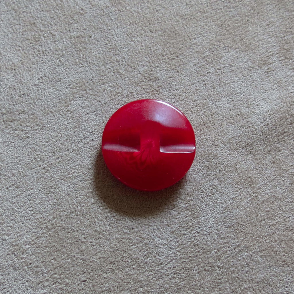 Rund halvblank knapp - Abstrak Blomst solid - Rød